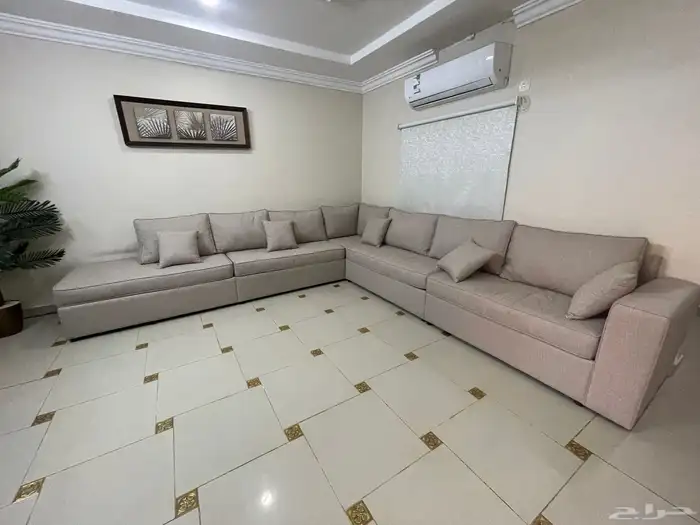 كنب حرف L مع سجاد 8