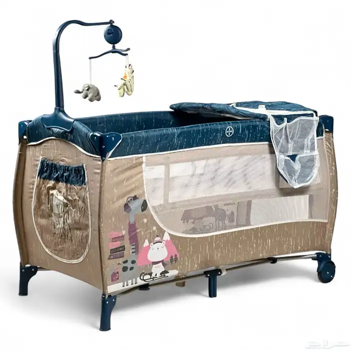 محبس مع سرير 2 في 1 - محبس للمواليد مع العاب برسومات مميزة 0