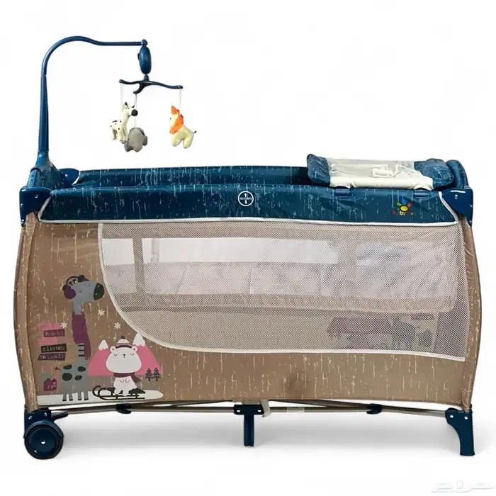 محبس مع سرير 2 في 1 - محبس للمواليد مع العاب برسومات مميزة 1