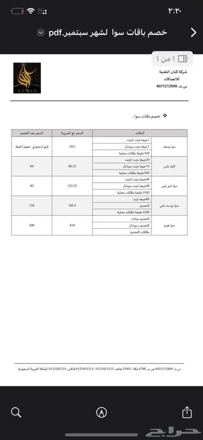 عروض ع باقات جوي و اس تي سي 1