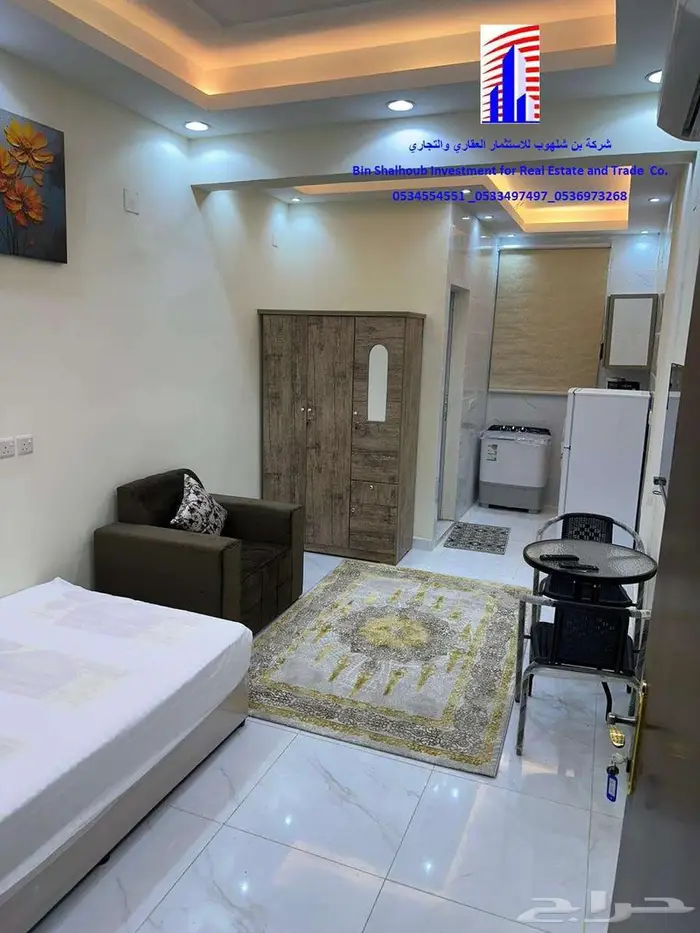 استوديوهات عزاب للايجار الشهري حي الضباط 5