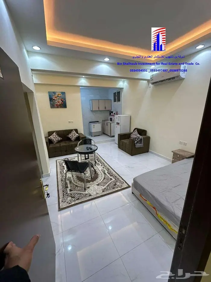 استوديوهات عزاب للايجار الشهري حي الضباط 4