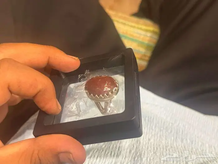 خانم فضة تفصيل المصمم عدنان الشريف عقيق كبدي خام نادر 5