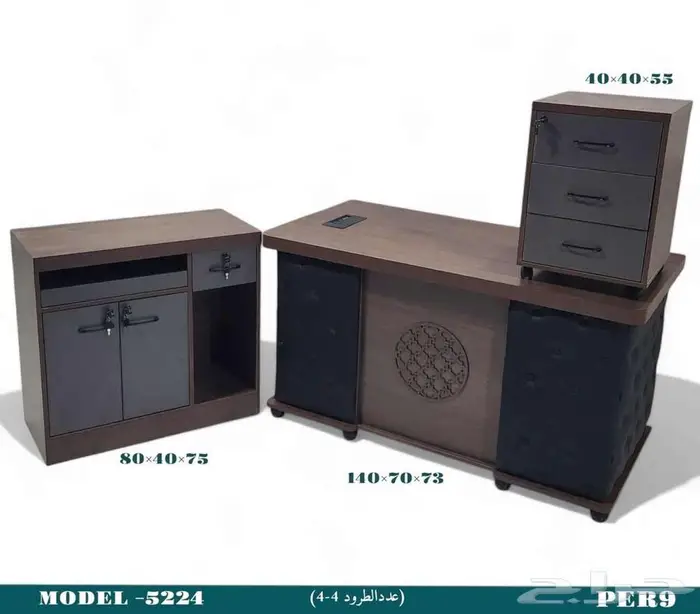 اثاث مكتبي مكاتب مودرن فخم مكتب كلاسك جلد حق مدير مقاس وسط 5