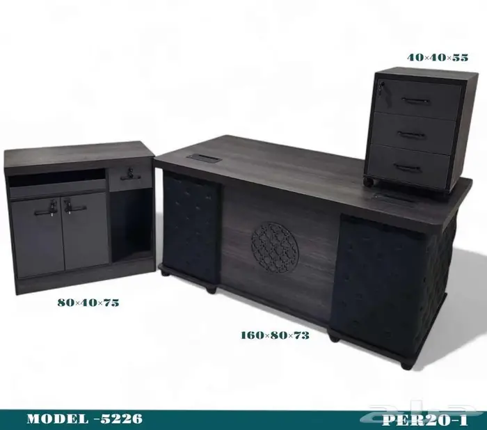 اثاث مكتبي مكاتب مودرن فخم مكتب كلاسك جلد حق مدير مقاس وسط 6