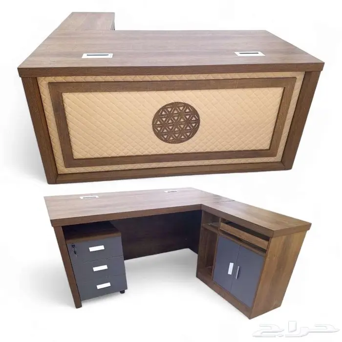 اثاث مكتبي مكاتب مودرن فخم مكتب كلاسك جلد حق مدير مقاس وسط 9