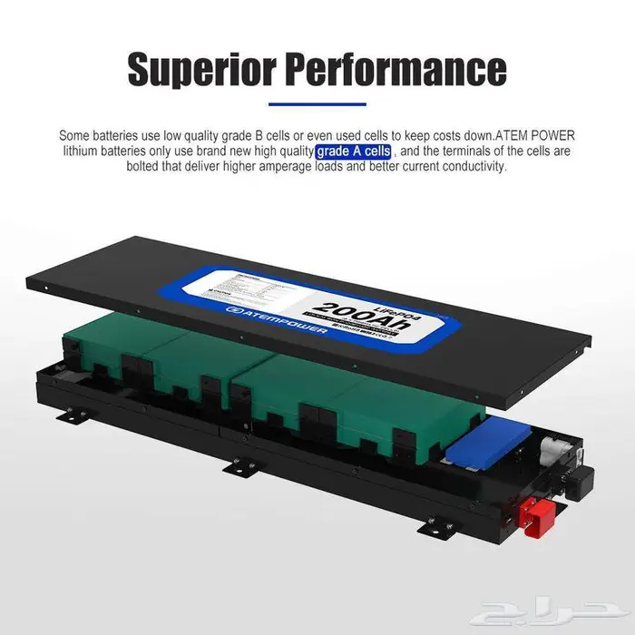 بطارية ليثيوم 200 أمبير نحيفة - الإصدار الثالث ATEM POWER 10