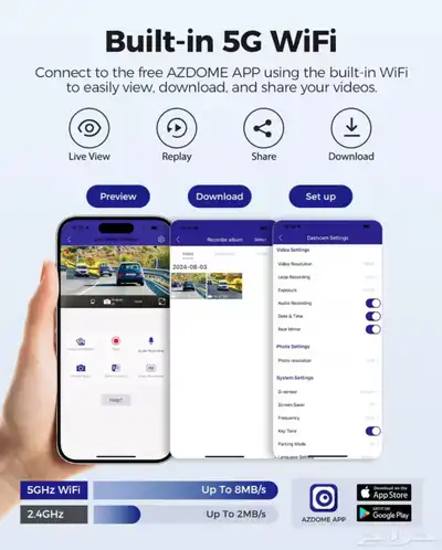 داش كام ازدوم Azdome m300s امامي وخلفي index