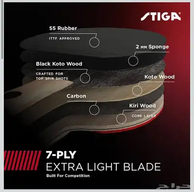 مضرب تنس طاولة خمس نجوم STIGA PRO CARBON index