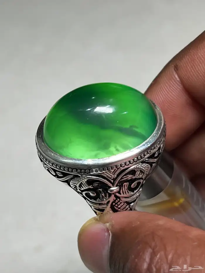 خاتم عقيق اخضر 10
