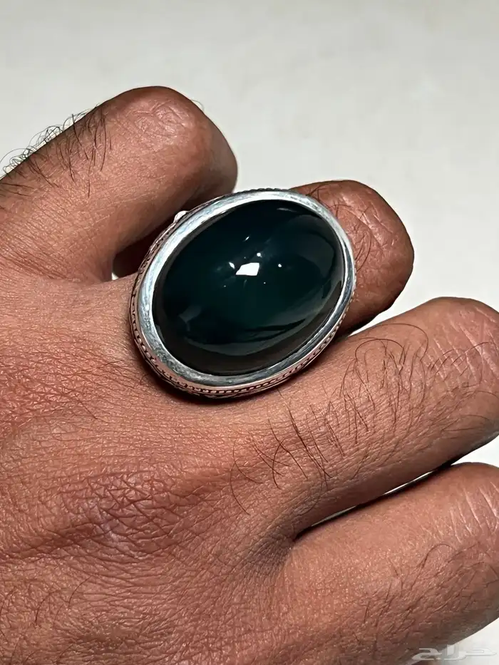 خاتم عقيق اخضر 5