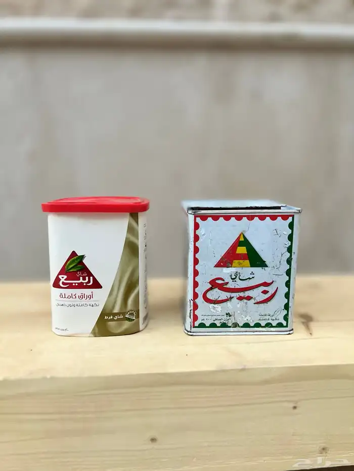 علبتين شاهي ربيع حديد وكرتون فاضيات قديمات 0
