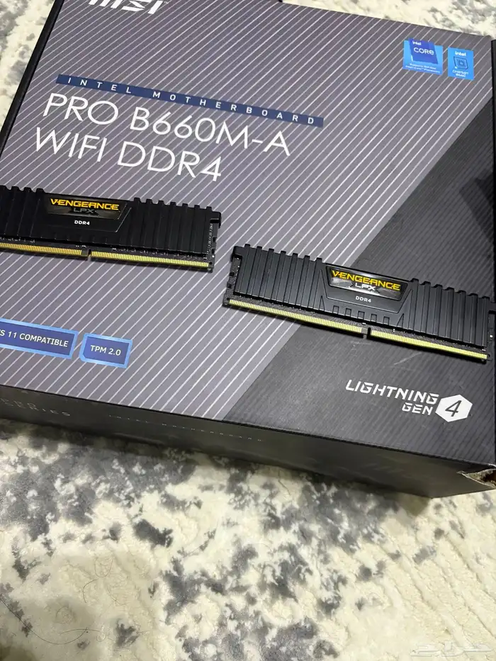 للبيع مذربورد pro b660m-a و 32gb ram و مساحة تخزين 1تيرا 3