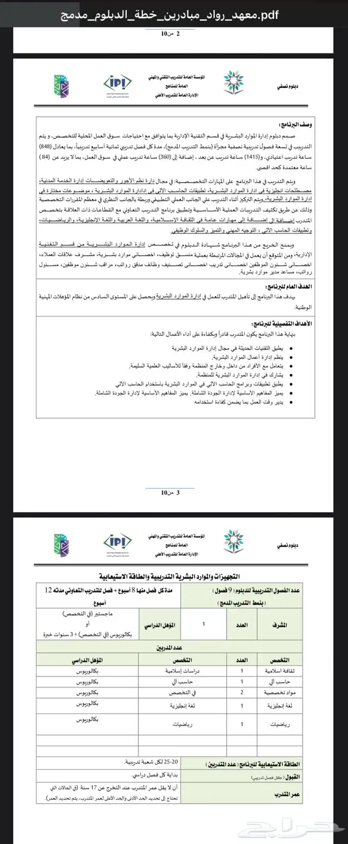 دبلوم ادارة الموارد البشرية (سنتان ونصف )دبلوم اكاديمي مدمج 3