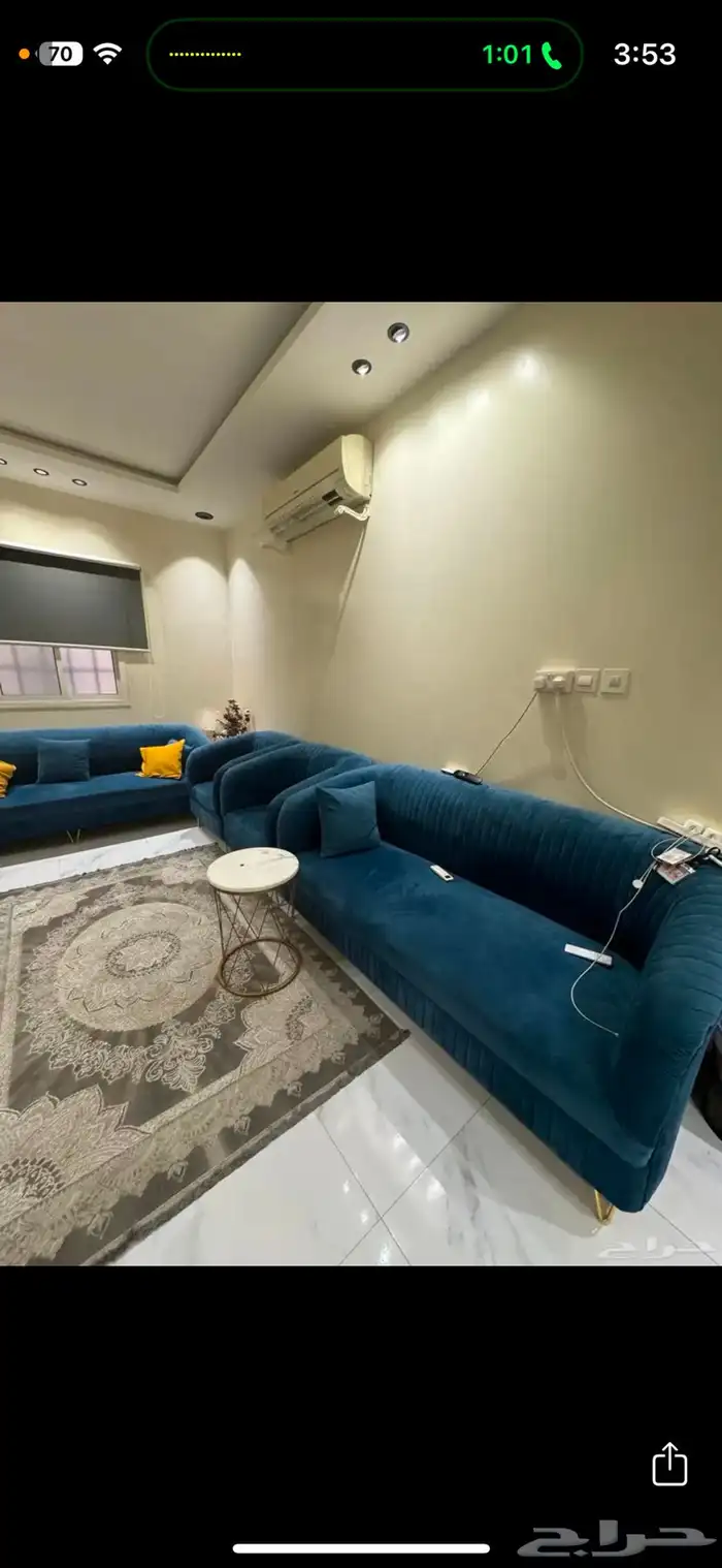 كنب 8 اشخاص ازرق وكنب رمادي 0