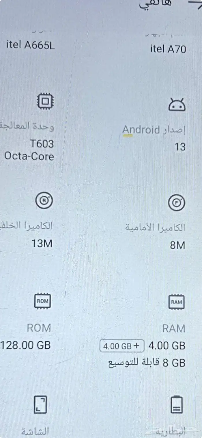 جوال ايتل A70 للبدل فقط 2