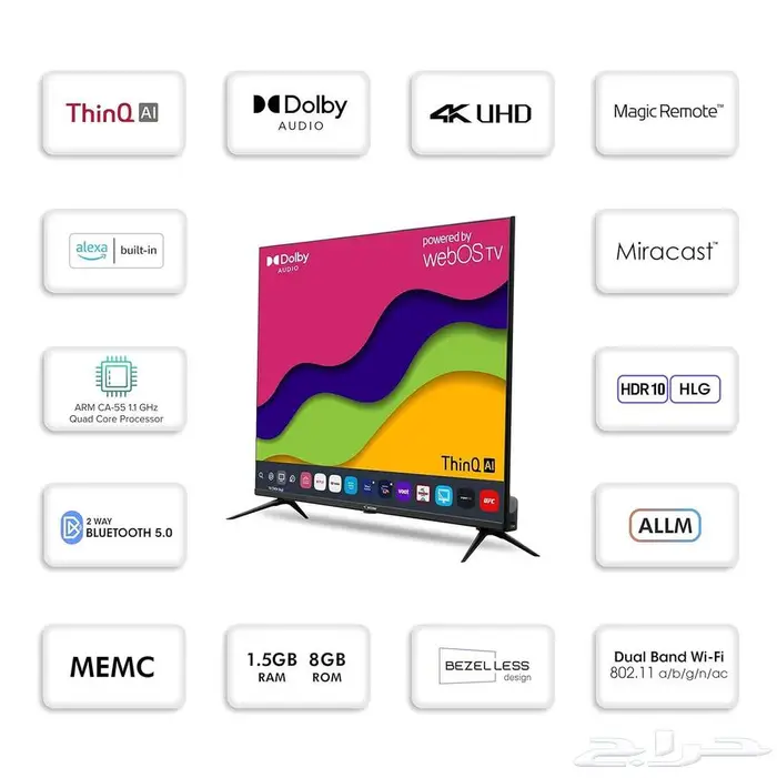 عرض اليوم الوطني شاشة85بوصة سمارت4k نظام ويب او 2350 ريال 2