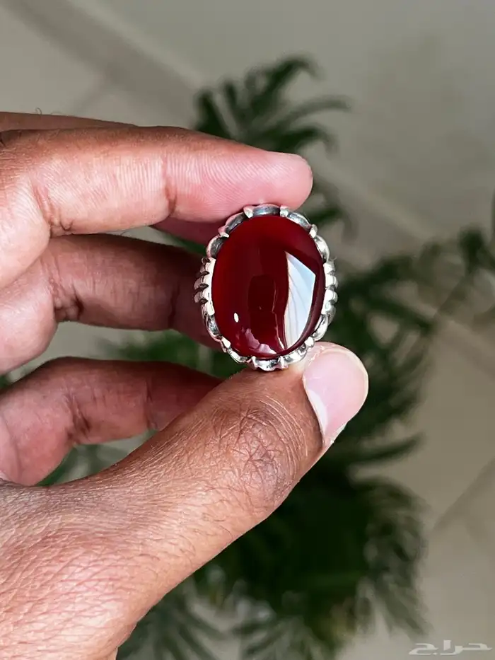 خاتم عقيق احمر 2