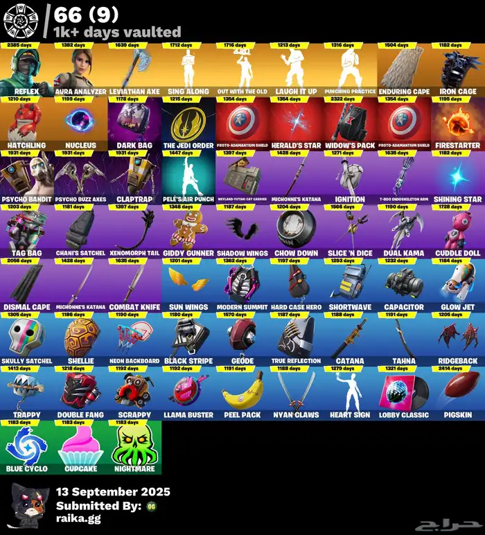 حساب فورت نايت ملغم 300 سكن 2