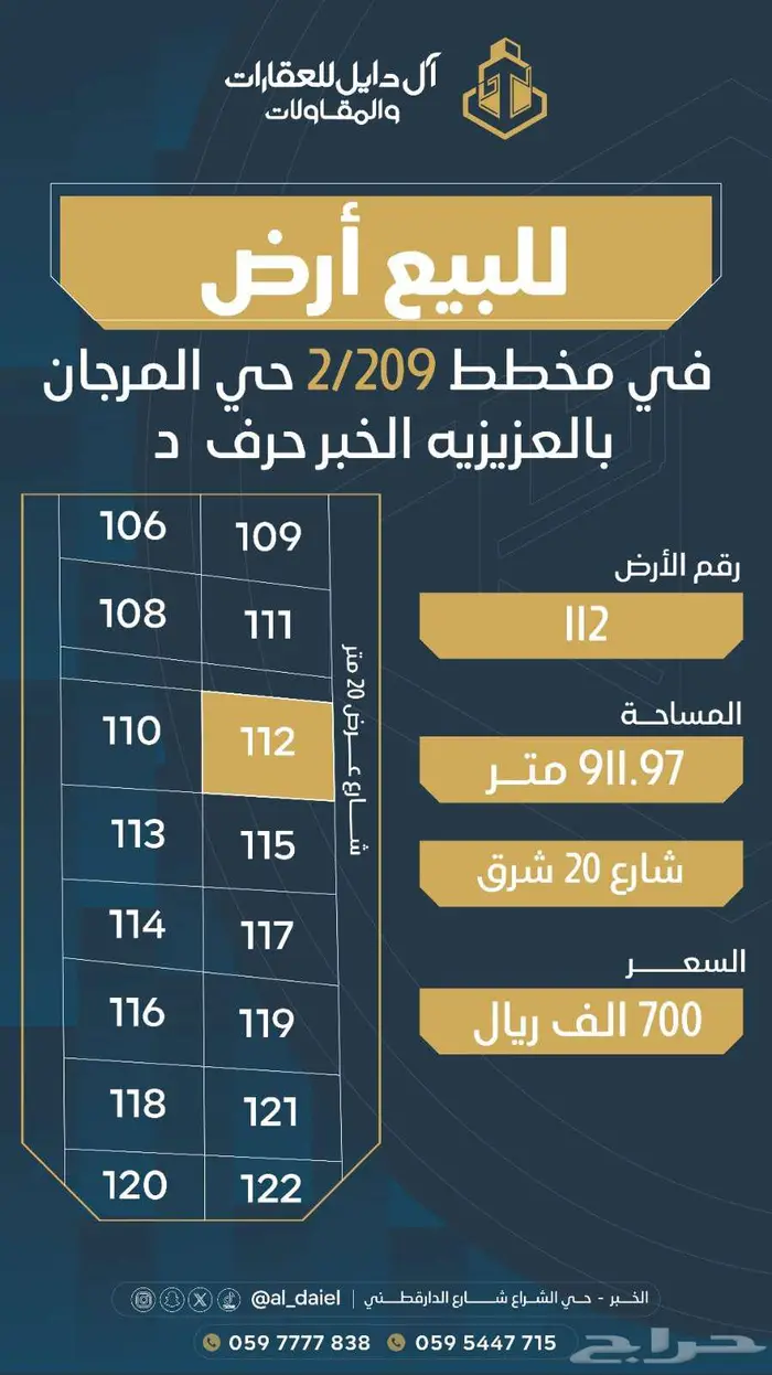 يوجد 55 قطعه للبيع مخططات مختلفه بجميع مخططات العزيزيه 11