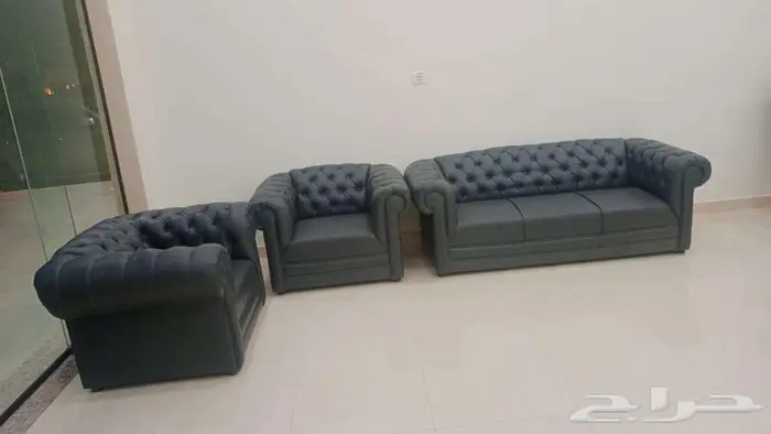 كنب مكتبي جديد جلد فخم وطني متوفر جاهز كل الوان وموديلات 14