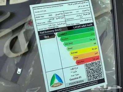 هوندا سيتي ستاندر 2025 index