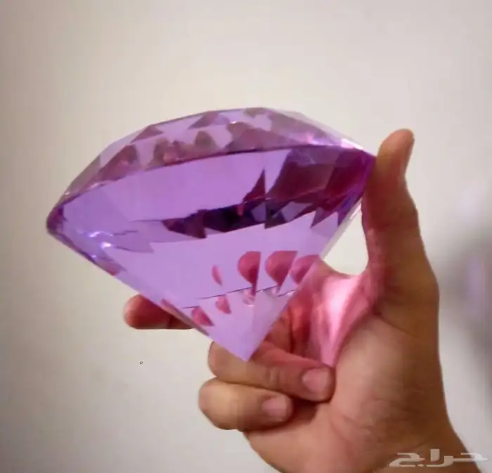 جوهرة انتيك كريستال على شكل ماسه ديكور بحجم كبير 6