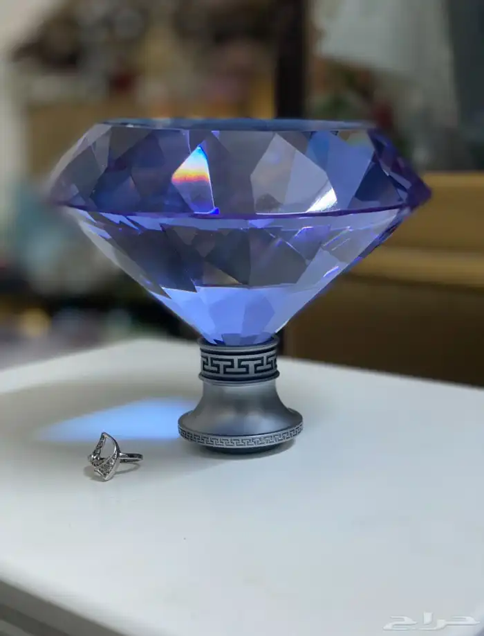 جوهرة انتيك كريستال على شكل ماسه ديكور بحجم كبير 1