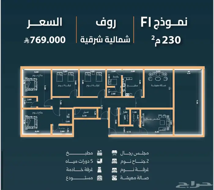 شقق للاستثمار حي النزهه وحولها 15