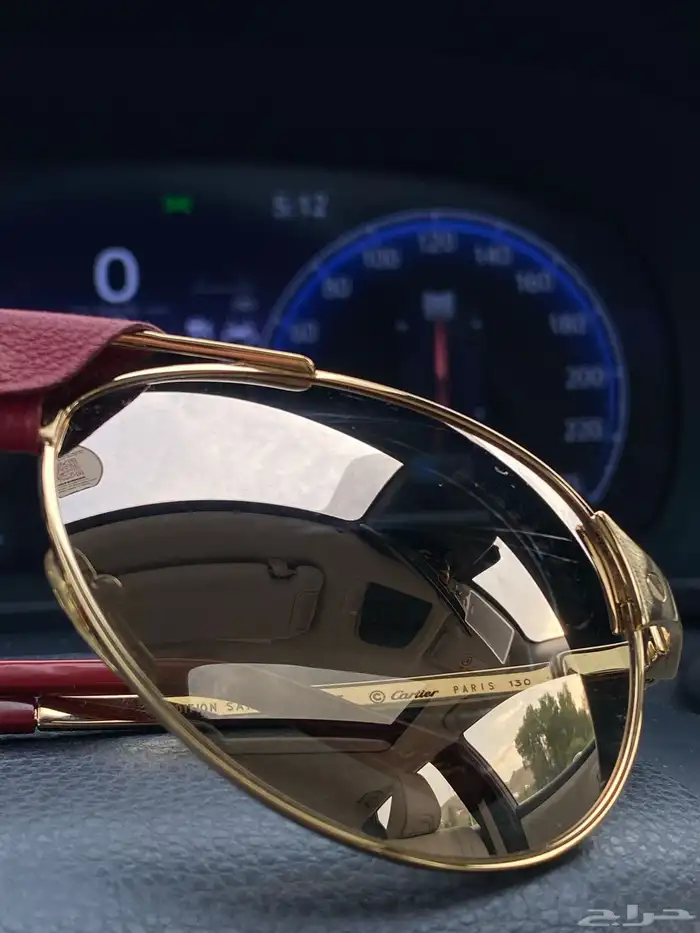 نظارة Cartier Santos-Dumont أصلية  -إصدار نادر-إطار ذهبي 1