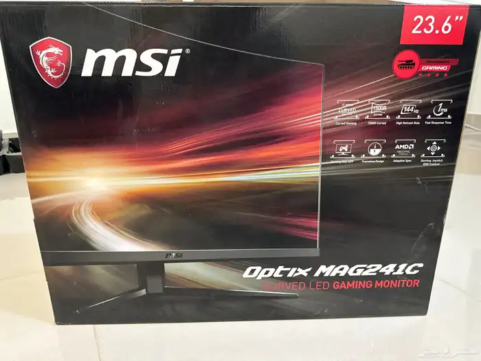شاشة ألعاب MSI منحنية 23.6 بوصة   144Hz 4
