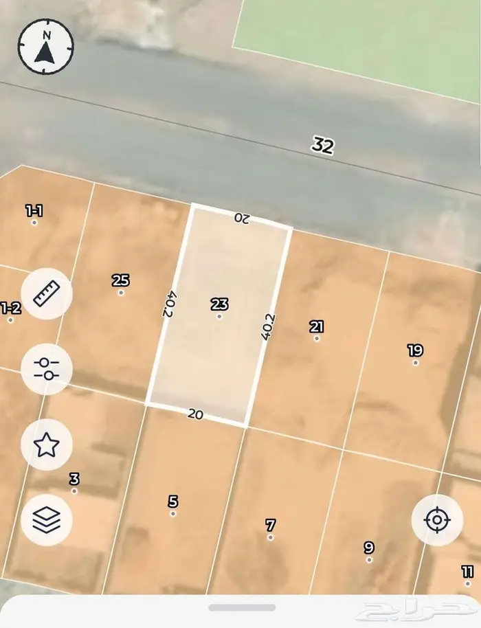 ارض سكنية مستوية على شارع 25 0