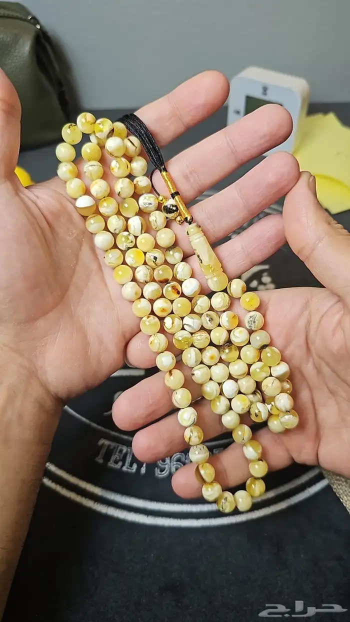 مسباح كهرمان شوائب جميل 6