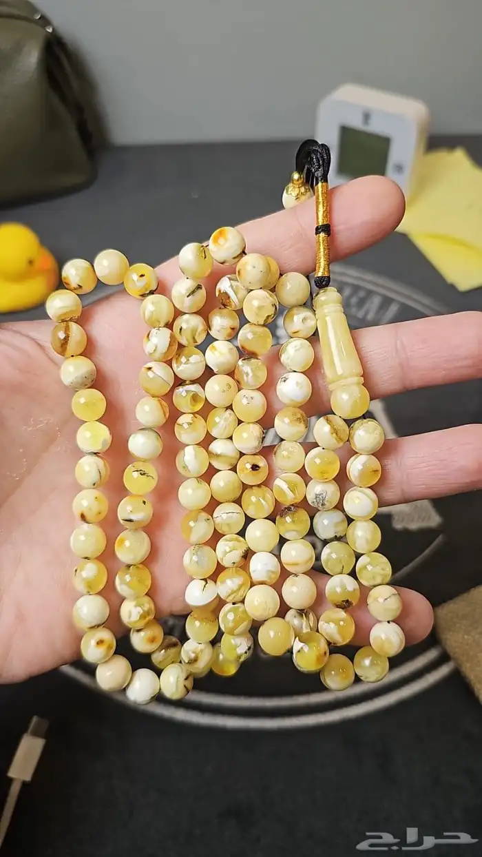 مسباح كهرمان شوائب جميل 7