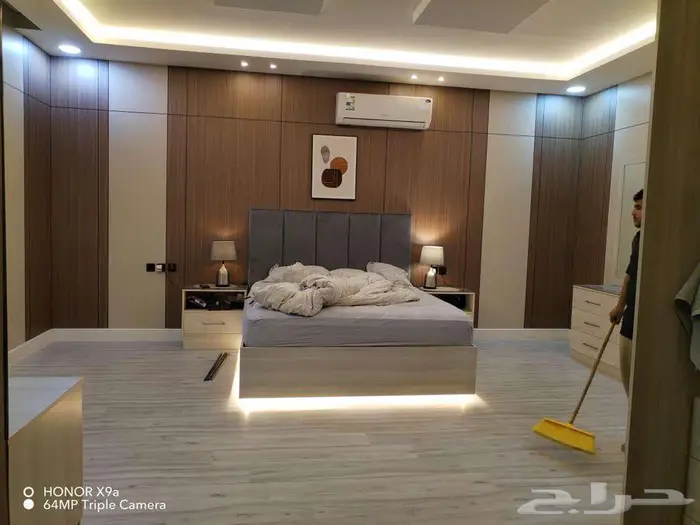 ديكور ستائر مودرن غرف نوم متزوجين بديل الشيبورد باركيه مركبي 2