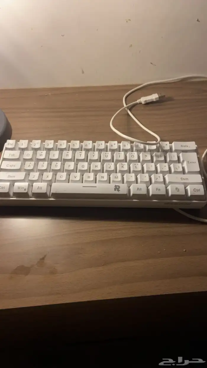 كيبورد وماوس ابيض سلكي 5