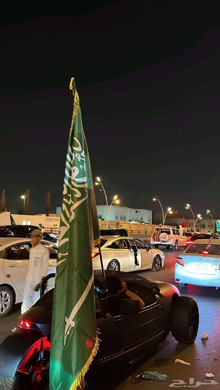 علم اليوم الوطني السعودي مع العمود والقاعدة للجيوب والجموس 1