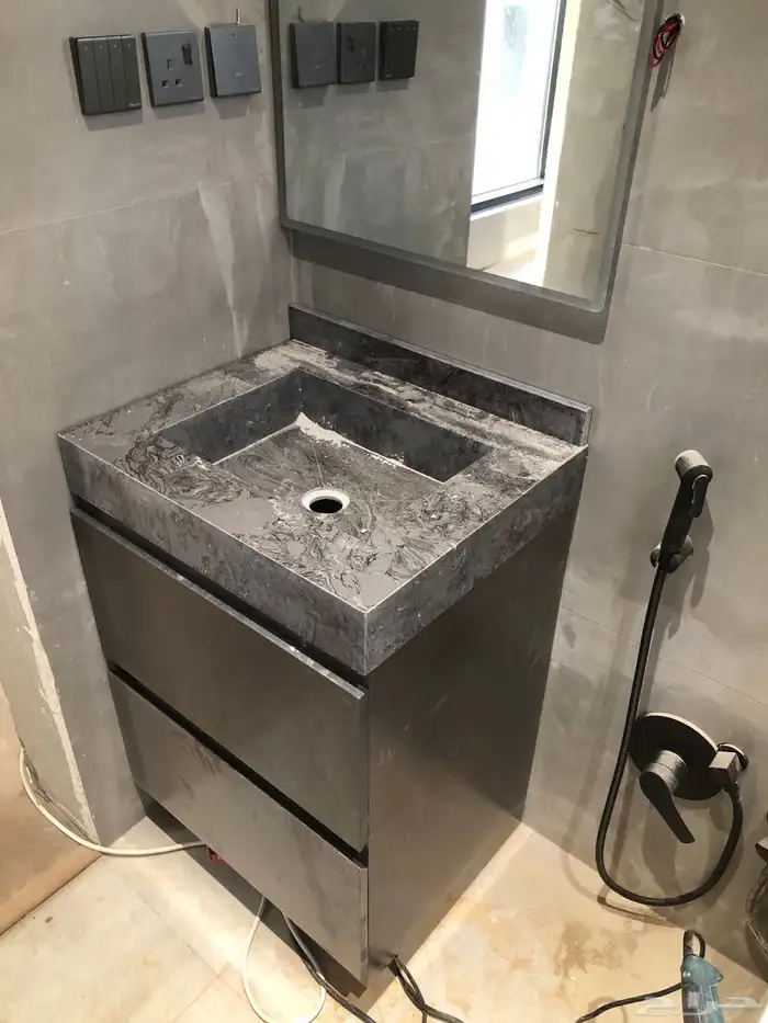 مغاسل رخام طبيعي وصناعة ومطبخ وطولات الانجاز 3ايم مع التركي 8