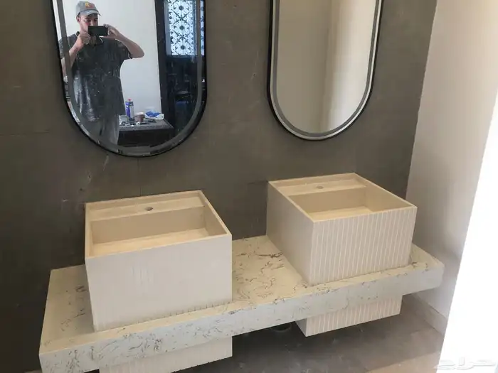 مغاسل رخام طبيعي وصناعة ومطبخ وطولات الانجاز 3ايم مع التركي 19