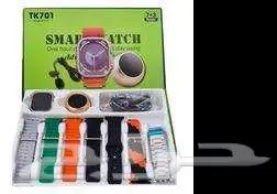 ساعة TK701 ذكية مع مايك وسبيكر 7 أساور شاحن 0