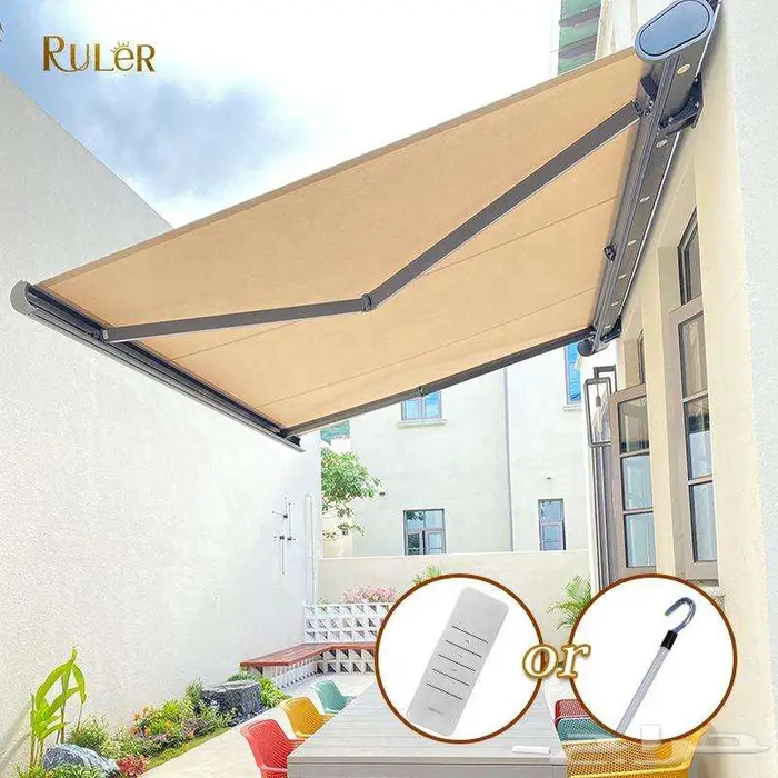 مظلة متحركة مع اضاءة LED - قماش اسباني ضمان 10 سنوات 2