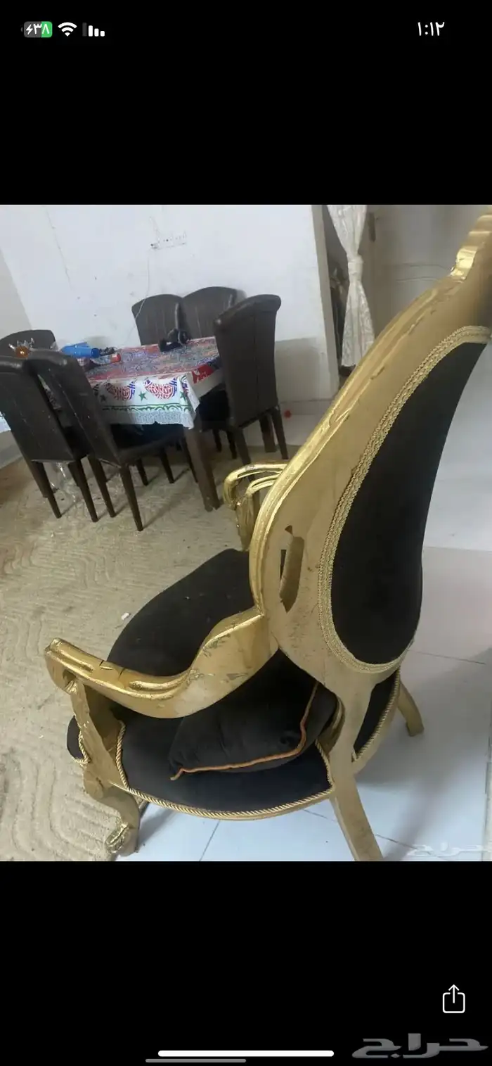 كنب بني وذهبي 1