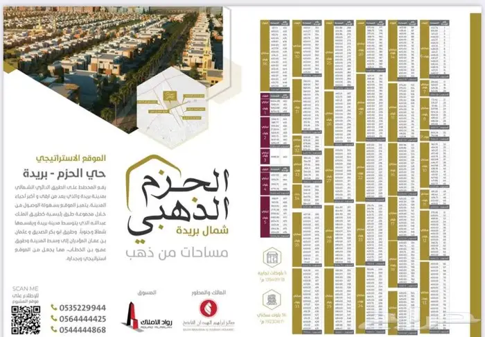 للبيع ارضى بمخطط الحزم الذهبي شمال بريدة 1