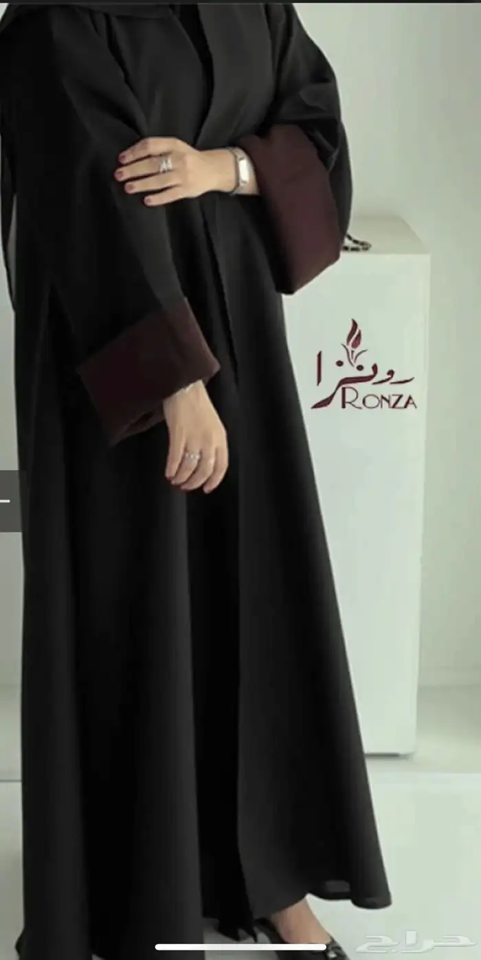 عباية فخمة الاكمام عنابي معها نقاب وطرحه للبيع 90 1