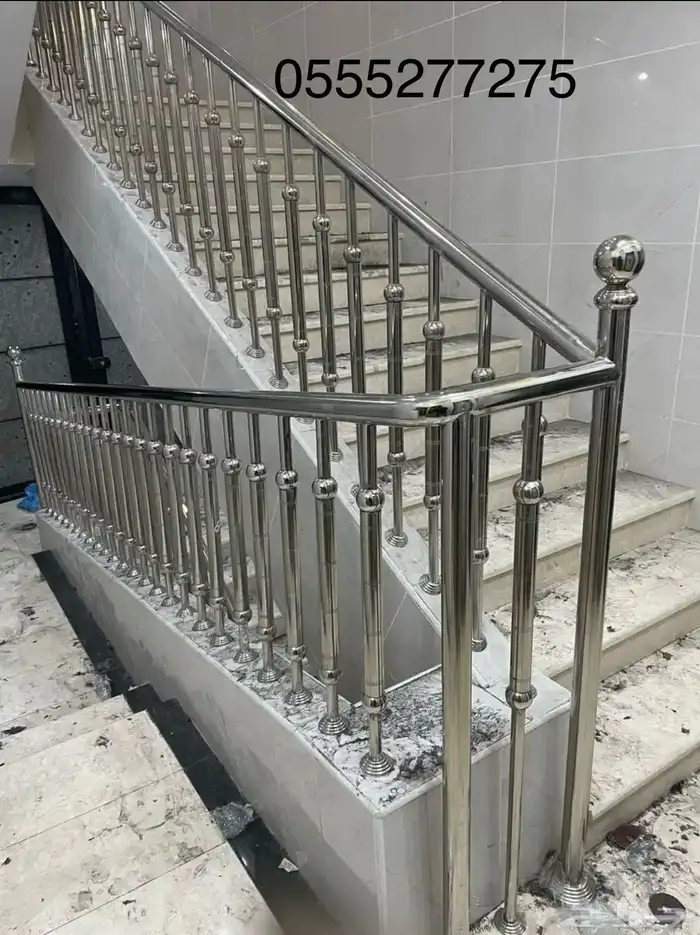 ورشة استنلس استيل دربزان درج حواجز شبابيك 85