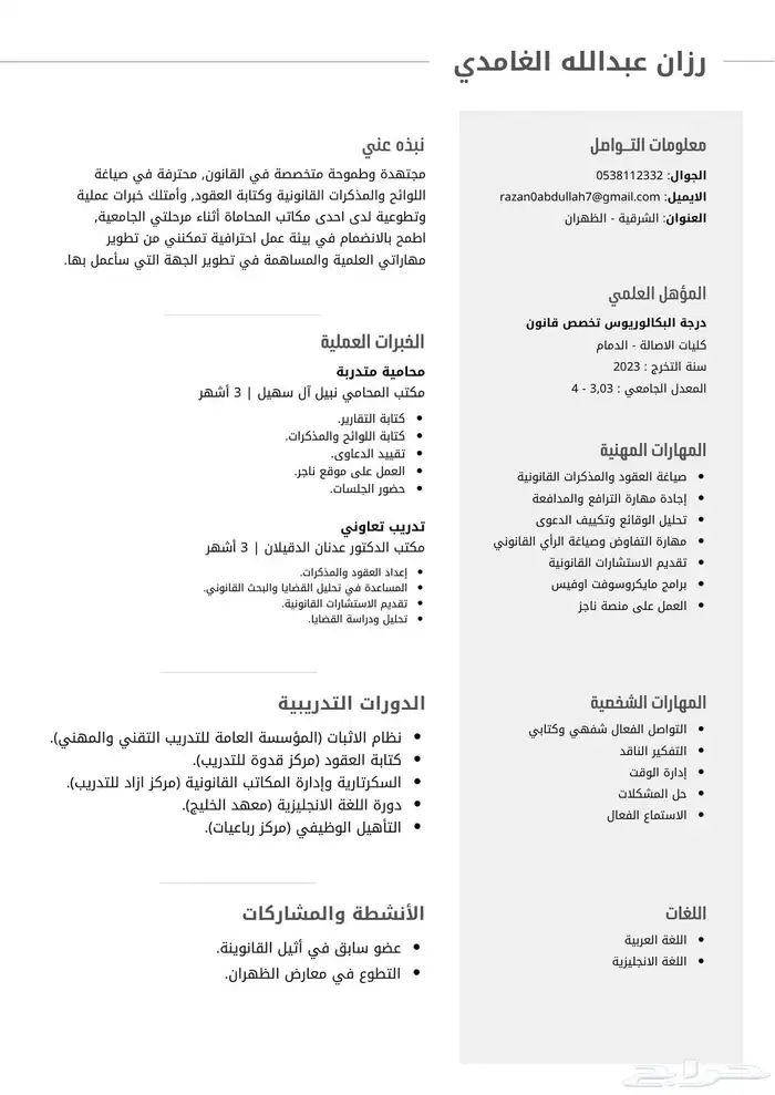 سيرة ذاتية احترافية 5