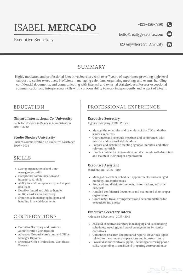 سيرة ذاتية احترافية 10