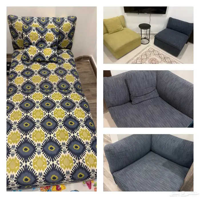 سرير نفر متر و 20 سم بالمرتبة وركنة حرف L لاعلي سعر 1