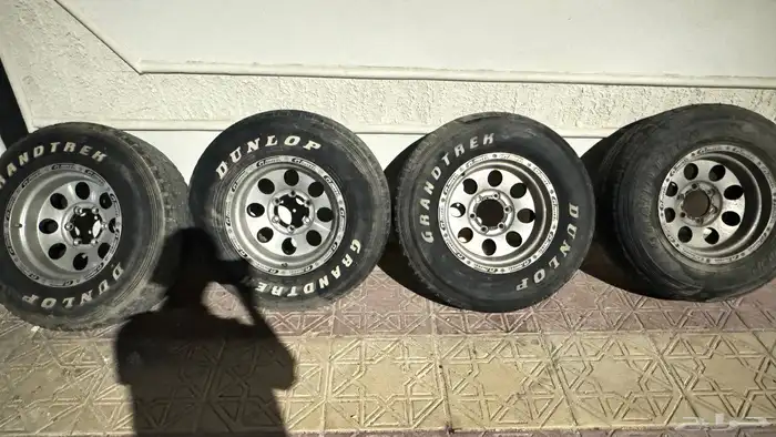 4 جنوط جي تي 6 صواميل وكفرات دنلوب 16 نص عمر على السوم 0
