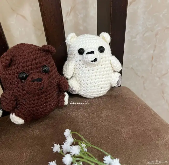 ميدالية الدبب الثلاثة كروشيه - توزيعات - هدايا 1